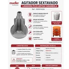 MUELLER AGITADOR SEXTAVADO LAVADORA PLUS MAQUINA CARAMBOLA (Ref.: 500014026)