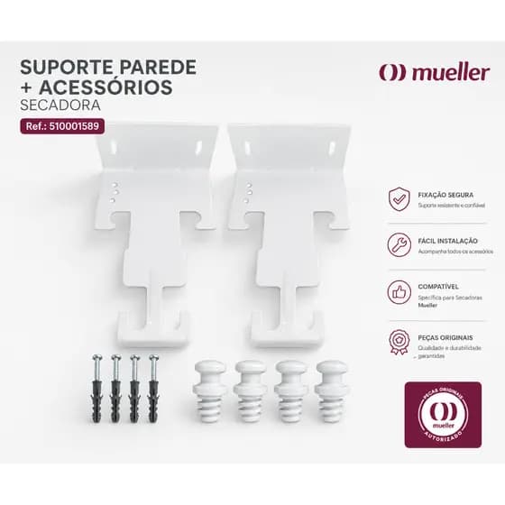 SUPORTE PAREDE + ACESSORIOS SECADORA Ref.: 510001589 mueller