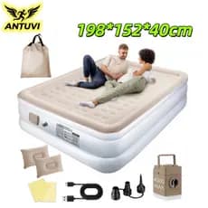 Colchão Inflável Queen Casal 198*152*40cm Com C/Bomba Bivolt Usb Cama De Campanha