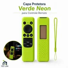 Capa Protetora Silicone Verde Neon Fluorescente Controle Remoto Smart TV Samsung Antiderrapante