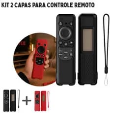 Kit 2 Capas Protetoras de Silicone Controle Remoto Acessório Capinha Samsung Smart TV 4K e 8K