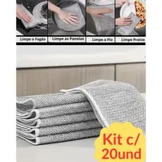 Kit 20 Panos Multiuso Metálico Limpeza Malha de Aço Arear Panela Louça Tira Gordura Reutilizável