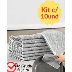 Kit 10 Panos Multiuso Metálico Limpeza Malha de Aço Arear Panela Louça Tira Gordura Reutilizável