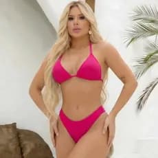 Biquíni Cortininha Asa Delta Cintura Alta fio dental Com Bojo annaruga coleção moda verão Praia premium