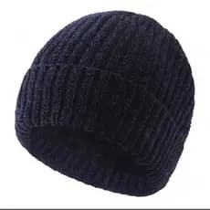 Gorro De Inverno unissex Grosso  De Lã Grossa Forro  Forrado Base De Veludo Sem Pompom6608
