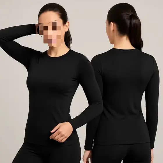 Térmica Peluciada Blusa De Frio Feminina Segunda Pele Camiseta Manga Longa Térmica Flanelada2504