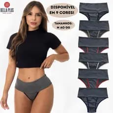 Kit 10 Peças Calcinha Conforto Feminina Cós Alto Confortável Fitness