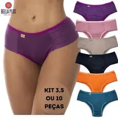 Kit 10 Peças Calcinha Tanga Conforto Suede Renda Lacinho Feminina Atacado Dupla