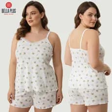 Baby Doll Plus Size Canelado com Renda Conforto Estilo Noites Suaves Pijama