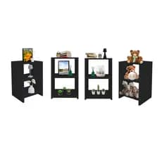 KIT 4 Mesas de Cabeceira Nicho Preto Branco cm Quarto Cama Decoração