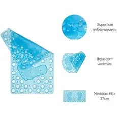 Tapete 40x70cm De Box Banheiro Ventosa Massageador Limpeza De Pés ANTIDERRAPANTE