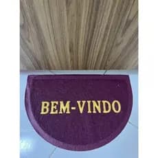 Capacho 58cm x 38cm Bem Vindo Tapete De Porta Entrada Meia Lua Antiderrapante