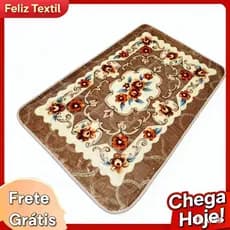 Tapete Desenhado De Floral 60×90 Antiderrapante Para Quartos, Sala