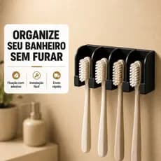 Suporte Escovas de Dente Parede Sem Furo Porta Escova Banheiro Adesivo A&SVariedades