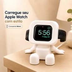 Dock Suporte Apple Watch 45mm Mini Robô Carregador Magnético de Mesa