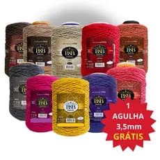 Kit 10 Barbante 1Kg B&B Crochê Artesanato Euroma Barroco Agulha Brinde 1000mts