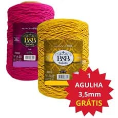 KIT 2 BARBANTE FIO 8 TRICO CROCHE B&B 1KG 1000mts