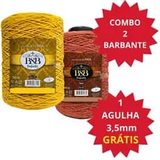 KIT 2 BARBANTE FIO 6 TRICO CROCHE AGULHA ARTESANATO B&B 1KG 1000mts