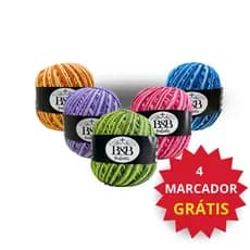 Kit 5 Barbante Novelo Mesclado Degrade B&B Croche Linha Fio 6  200G 226mts