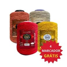 KIT 4 BARBANTE FIO 6 TRICO CROCHE ARTESANATO B&B 1Kg 1000mts
