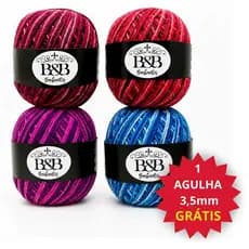 Kit 4 Barbante B&B Degrade Novelo 200gr Croche Trico Artesanato