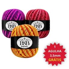 Kit 3 Barbante B&B Degrade Novelo 200gr Crochê Tricô Artesanato