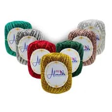 Barbante Decorativo Novelo Linha Brilhante 100g Dourado Brilhante Natal Artesanato Crochê Encanto
