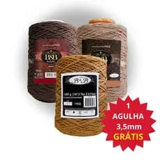 Kit 3 Barbante Fios 6 1Kg B&B Crochê Agulha Artesanato