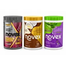 Kit cronograma novex super babosão, coco e cicatrização dos fios 400g