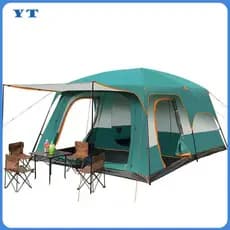 Barraca Camping Acampamento 8-12 Pessoas Barraca grande para camping ao ar livre com dois quartos e uma sala de estar