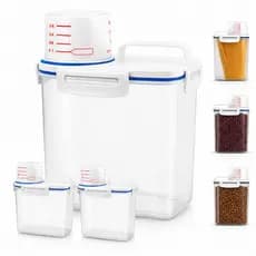 Dispenser Organizador Pote Hermético Porta Sabão Em Pó Liquido Amaciante Cereais Grãos 1,5 Litros