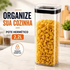 Pote Hermético Cozinha Organizador Plástico 2,2L Transparente com Tampa Vedação