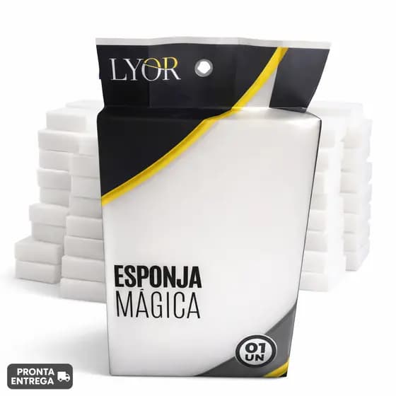Kit Esponja Mágica Lyor Melamina – Tira Manchas Difíceis | Limpeza Multiuso | 3/5/10un