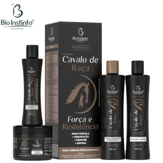 KIT CAVALO DE RAÇA BIO INSTINTO ANTI QUEDA FORÇA RESISTENCIA FRIZZ BRILHO CRESCIMENTO BELEZA