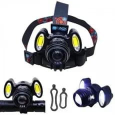 Farol Lanterna Bike e Cabeça LED Recarregável USB Resistente IPX-6
