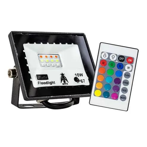 Refletor Rgb Colorido Controlador 10w-20w-30w Holofote Led Bivolt Multicolorido Controle IP67