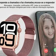 Relógio Smartwatch Feminino Requintado Tela HD Bluetooth Chamada Esportivo IP68 À Prova D'água Pronta Entrega São Paulo