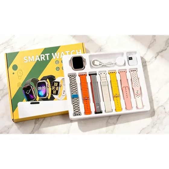 Kit De 7 Bandas Smartwatch Ultra 49 Mm-Compatível Com Relógio Inteligente 38/45/, Tela De Toque Completa , Esporte