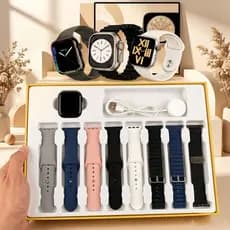7 Em 1 Smartwatch Tela Cheia Sensível Ao Toque Substituível 38/45/49mm Pulseira Relógio Esportivo Feminino Monitor De Fr