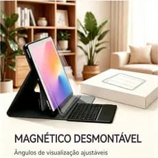 Teclado Sem Fio ABNT Para iPad Capa Protetora Suporte Mouse De Toque Magnético 10.2 Polegadas 7a 8a 9a Geração