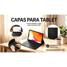 Conjunto Completo De Capa Para Tablet Samsung + Teclado Portátil Magnético ABNT Compatível S7 S8 S9