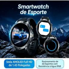 Premium Men Smartwatch GPS NFC AMOLED Tela Monitor De Saúde Multi Modo Esportivo À Prova D'água