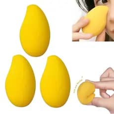 Esponja Mango Maquiagem - Kit 3 ou 6 Unidades - Amarela Macia Perfeita Base