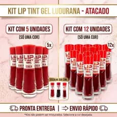 Kit Atacado Lip Tint Gel Ludurana 5 ou 12 Unidades