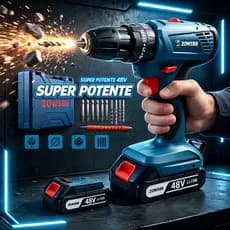 Furadeira parafusadeira 48v furadeira de impacto Profissional  GSR 185-li elétrica 2 Baterias ZOWSBB