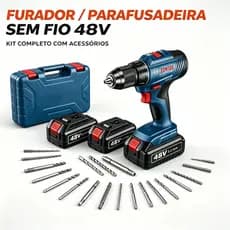 Parafusadeira Universal bosch Furadeira Elétrica 48V Parafusadeira 2 baterias profissional Furadeira de Impacto Original