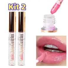Combo 2/4/6 Gloss Mágico Golden Magic Bella Femme BF10080 | Brilho Dourado Hidratante