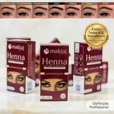 Kit 10 Henna Makiaj Para Sobrancelha Profissional Com Fixador Alta Pigmentação Efeito Natural