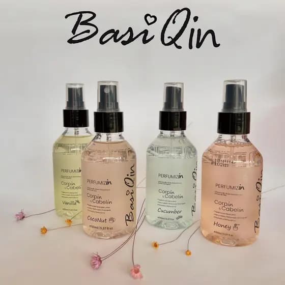 BasiQin Perfumizin Spray 150ml | Corpo & Cabelo com Hidratação e Aroma Tropical