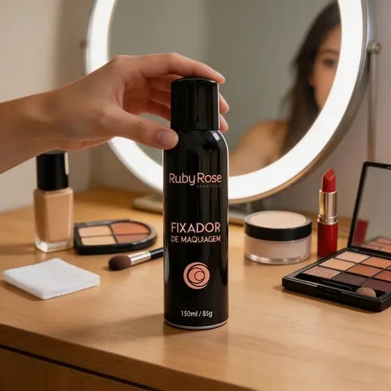 Fixador de Maquiagem Ruby Rose HB312 150ml | Longa Duração, Secagem Rápida e Acabamento Natural | Spray Fixador